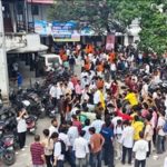 छात्रसंघ चुनाव: डीएवी पीजी कॉलेज में एबीवीपी, NSUI समेत संगठनों की रैली